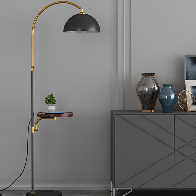 Fishing Rod Marble Wood Floor Lamp