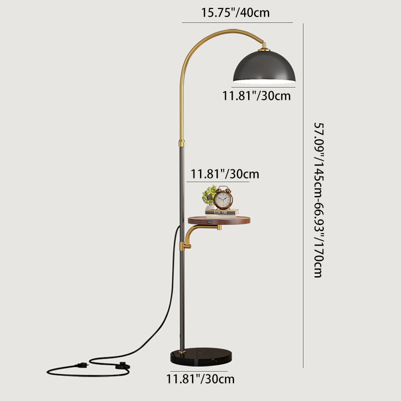 Fishing Rod Marble Wood Floor Lamp