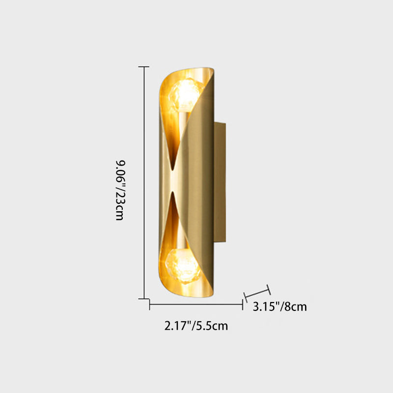 Column Copper Living Room 2-Light Wall Lamp