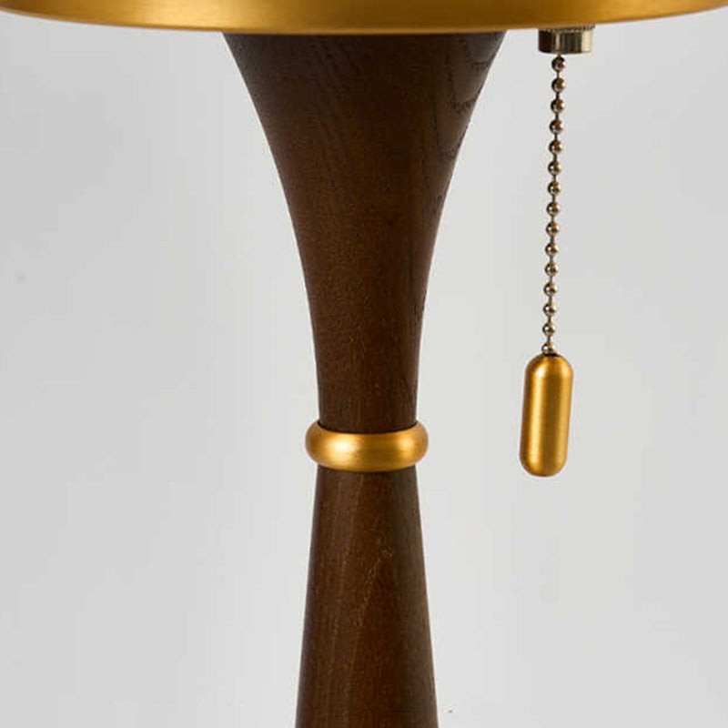 Oval Iron Wood Glass Table Lamp