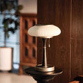 Oval Iron Wood Glass Table Lamp