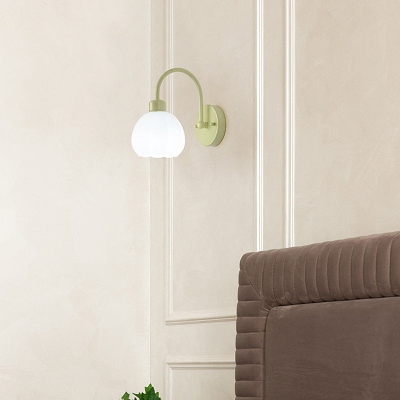 Flower Iron Glass Living Wall Lamp