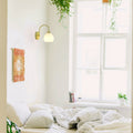 Flower Iron Glass Living Wall Lamp