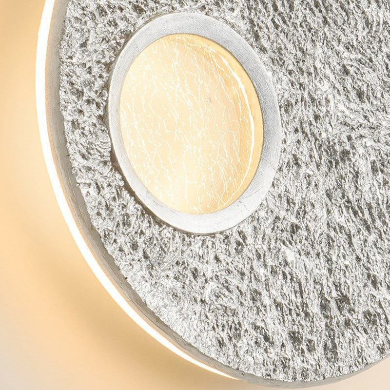 Round Iron Resin Living Wall Lamp