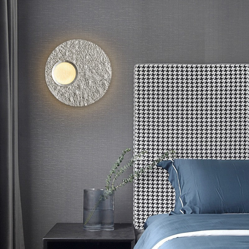 Round Iron Resin Living Wall Lamp