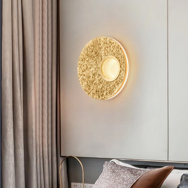 Round Iron Resin Living Wall Lamp