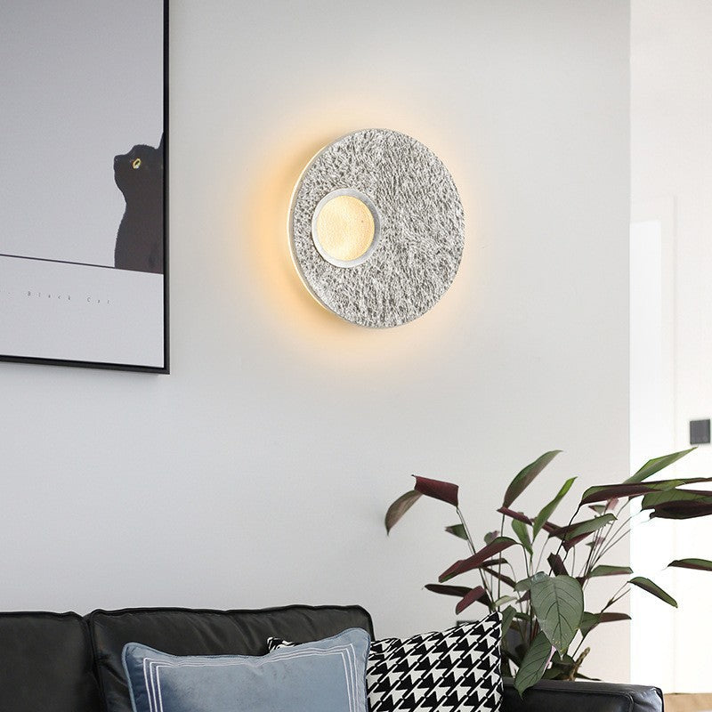 Round Iron Resin Living Wall Lamp