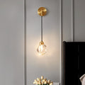 Round Copper Crystal Living Wall Lamp