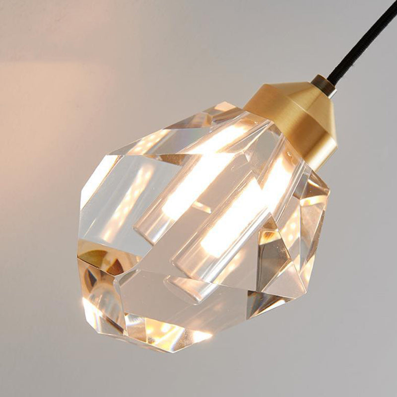 Round Copper Crystal Living Wall Lamp
