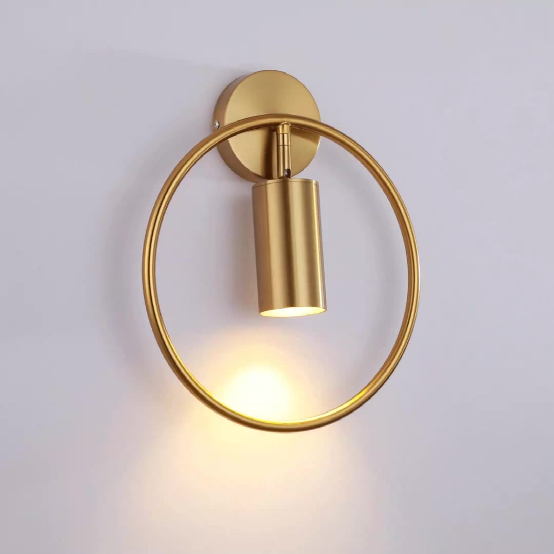 Round Iron Living Room Wall Lamp