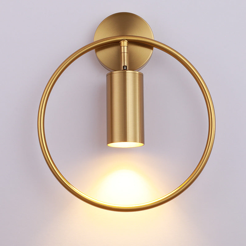 Round Iron Living Room Wall Lamp