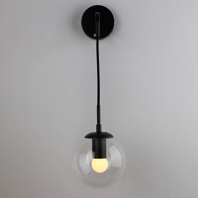 Globe Iron Glass Living Wall Lamp