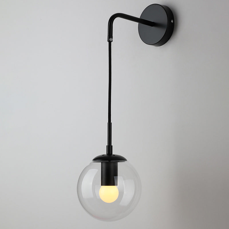 Globe Iron Glass Living Wall Lamp