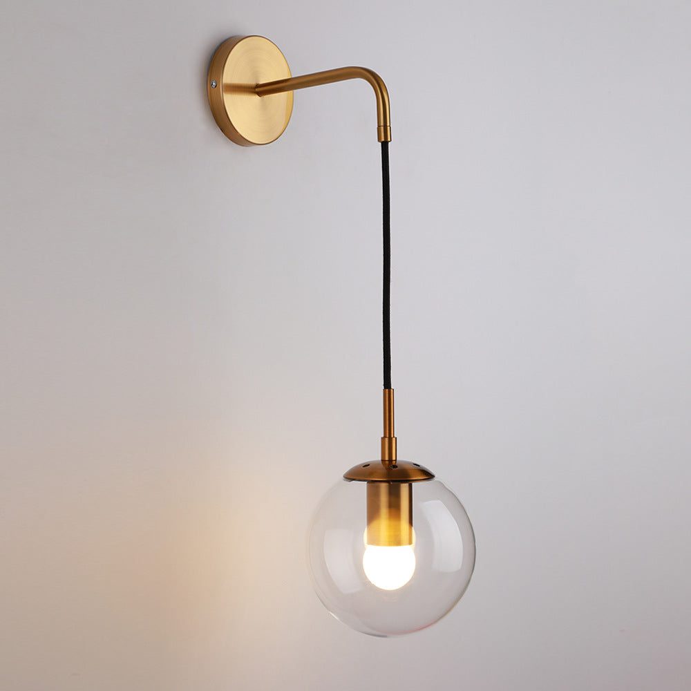 Globe Iron Glass Living Wall Lamp