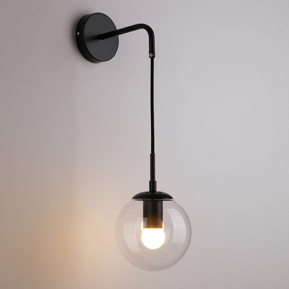 Globe Iron Glass Living Wall Lamp