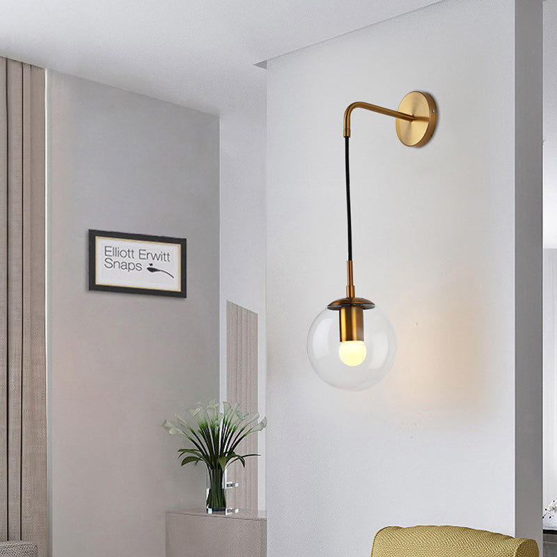 Globe Iron Glass Living Wall Lamp