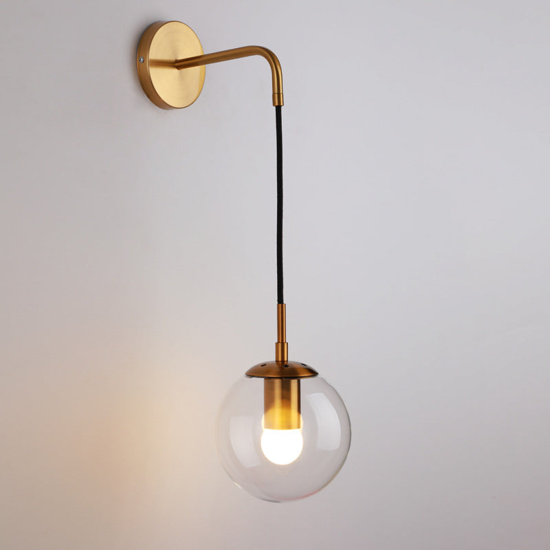 Globe Iron Glass Living Wall Lamp