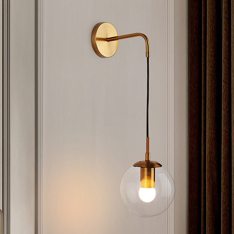 Globe Iron Glass Living Wall Lamp