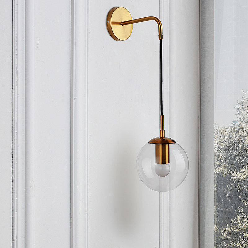 Globe Iron Glass Living Wall Lamp