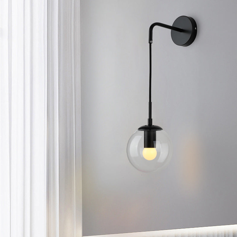Globe Iron Glass Living Wall Lamp