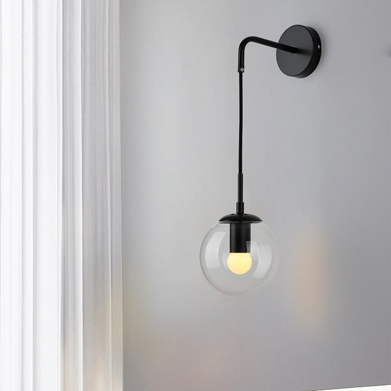 Globe Iron Glass Living Wall Lamp