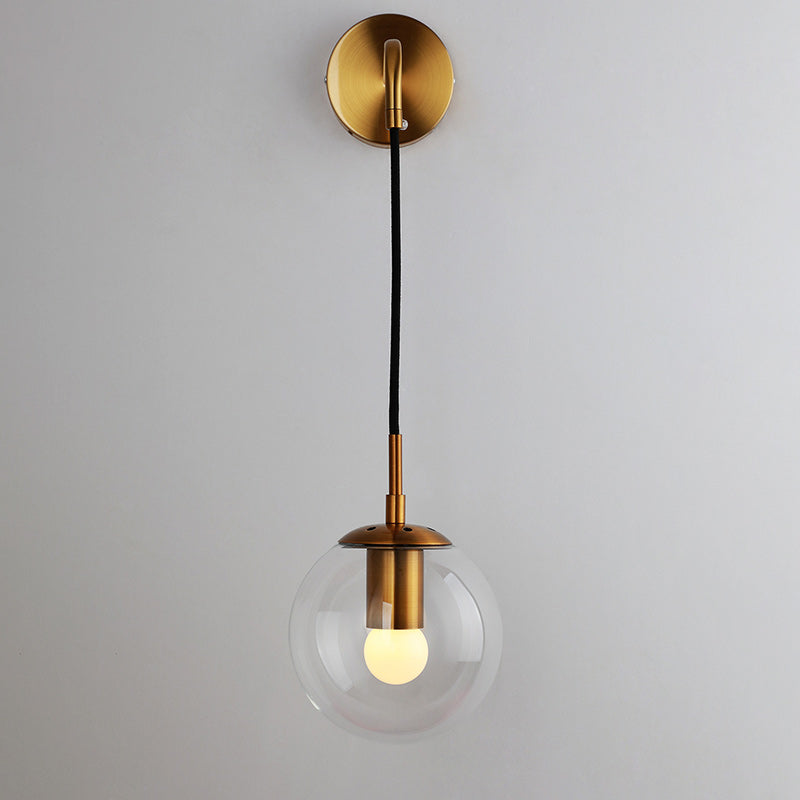Globe Iron Glass Living Wall Lamp