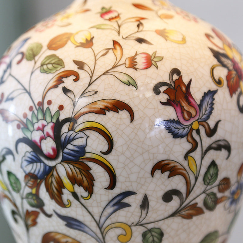 Drum Iron Ceramic Fabric Table Lamp