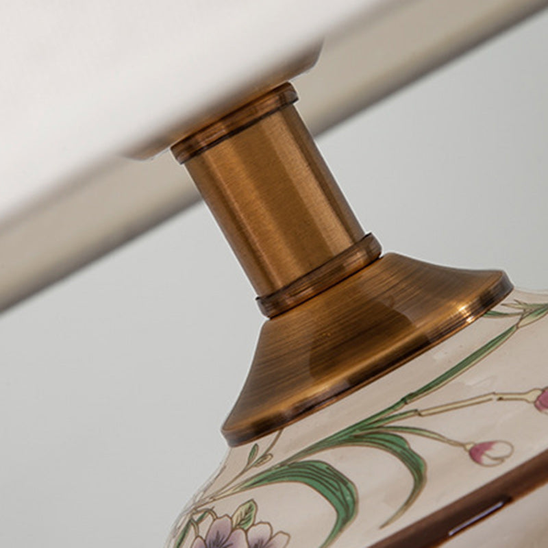 Drum Copper Ceramic Fabric Table Lamp
