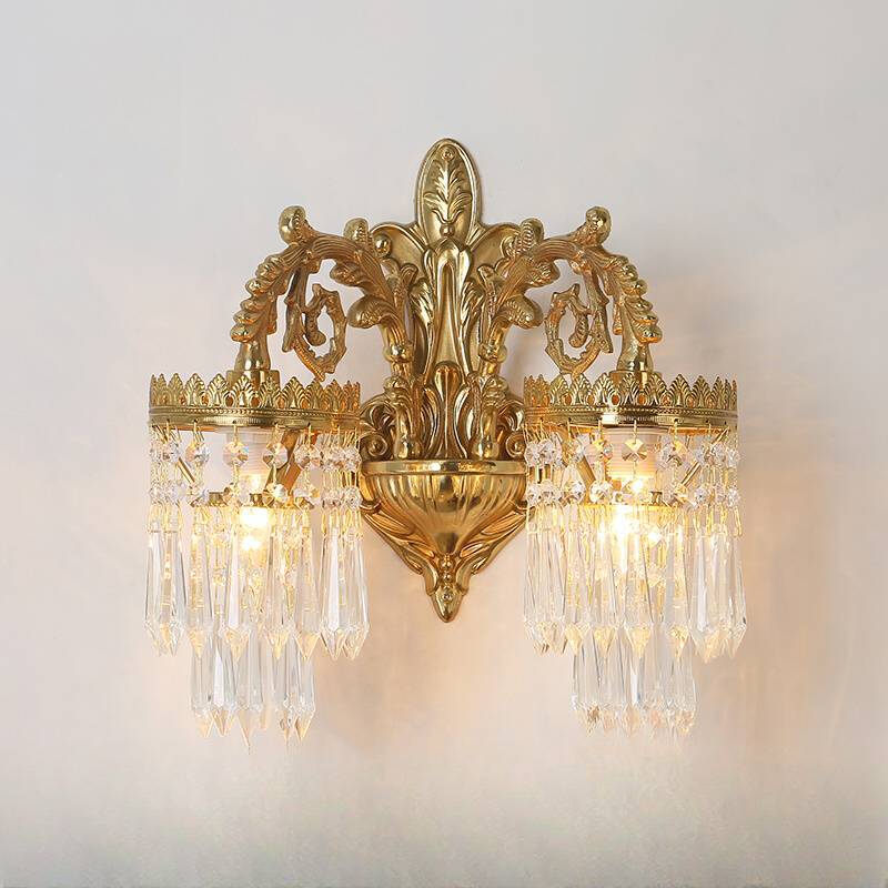 Teardrop Copper Crystal Living Wall Lamp