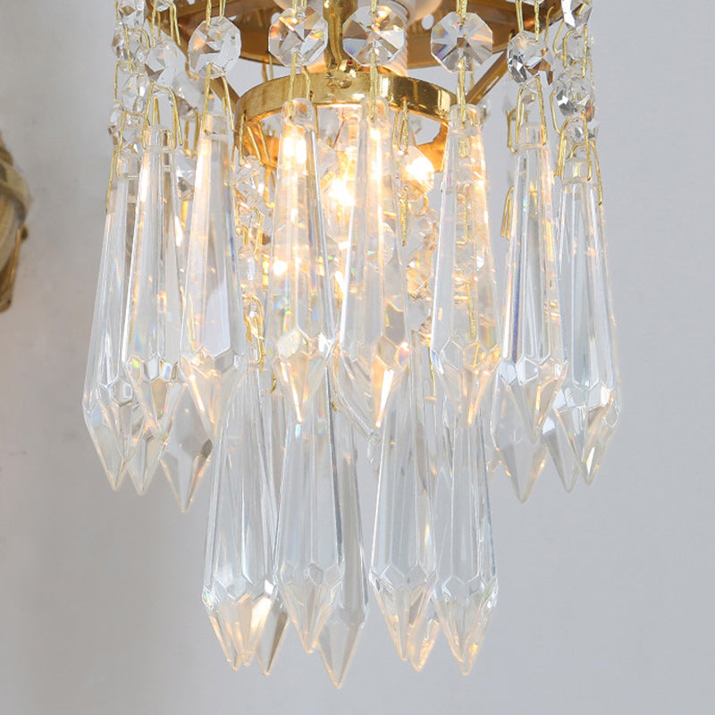 Teardrop Copper Crystal Living Wall Lamp