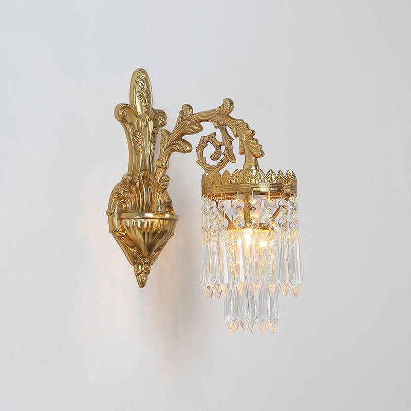 Teardrop Copper Crystal Living Wall Lamp