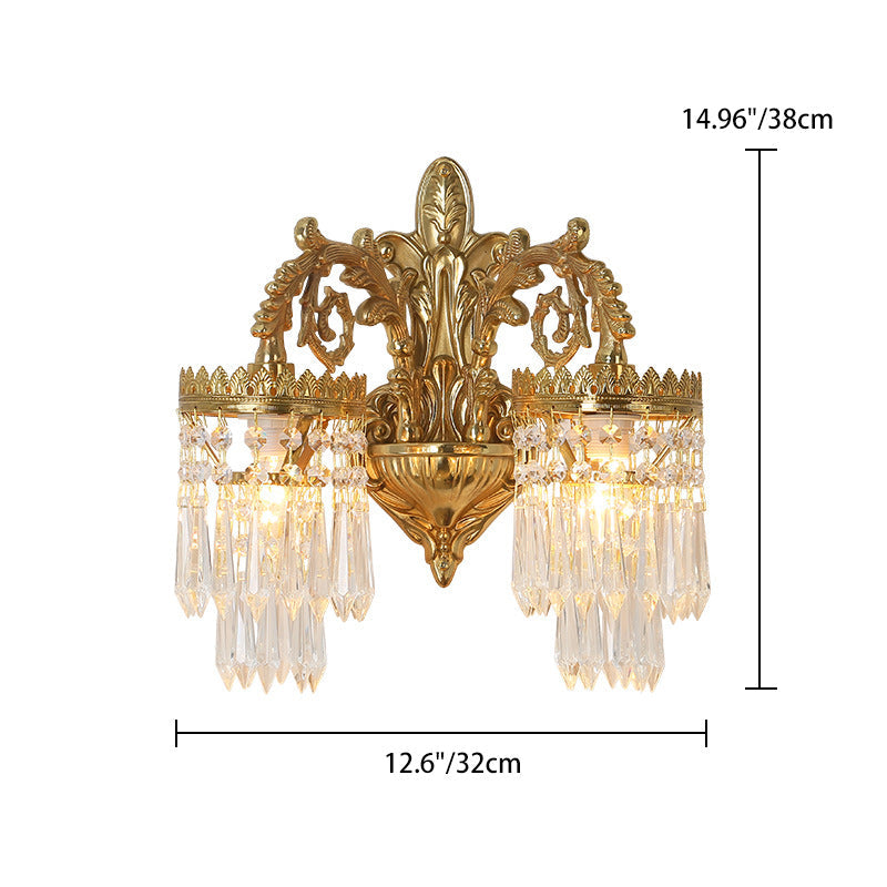 Teardrop Copper Crystal Living Wall Lamp
