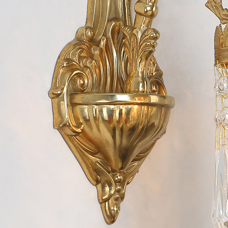 Teardrop Copper Crystal Living Wall Lamp