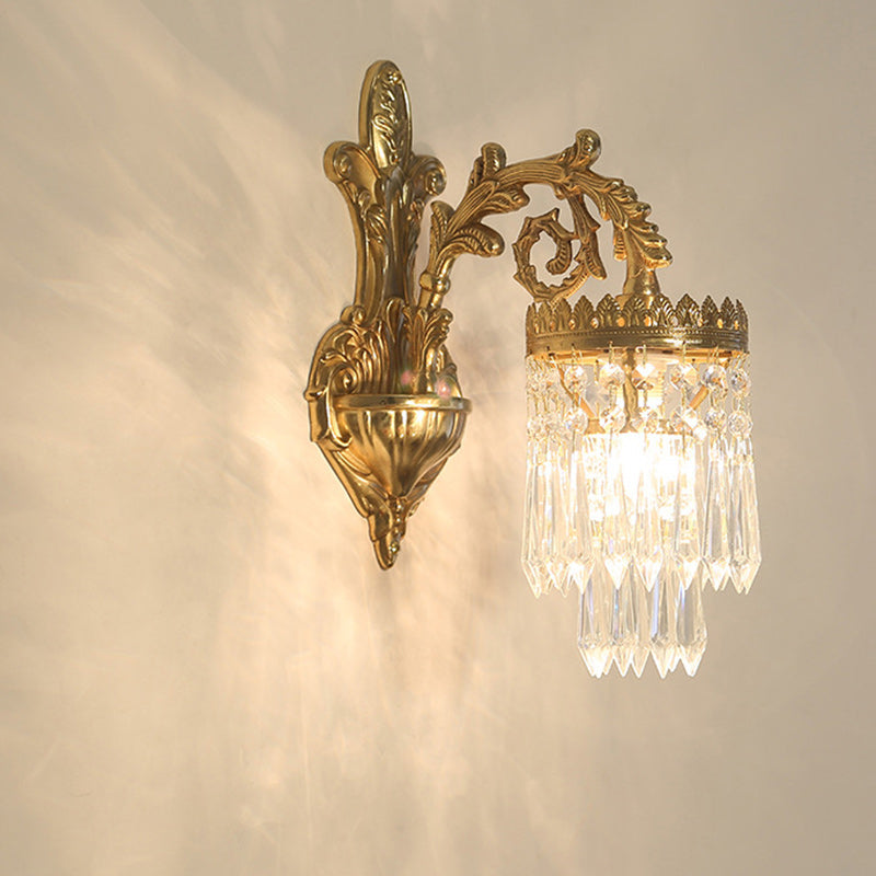 Teardrop Copper Crystal Living Wall Lamp