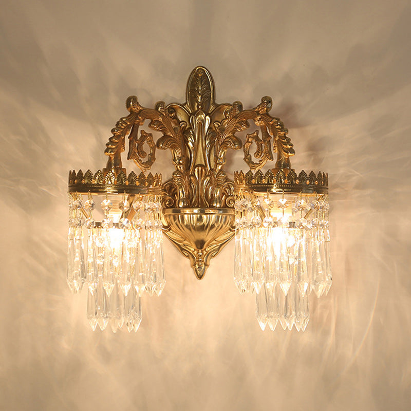 Teardrop Copper Crystal Living Wall Lamp