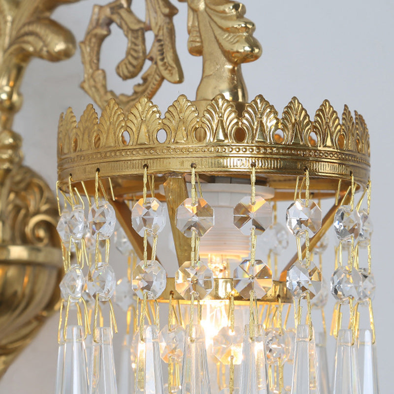 Teardrop Copper Crystal Living Wall Lamp
