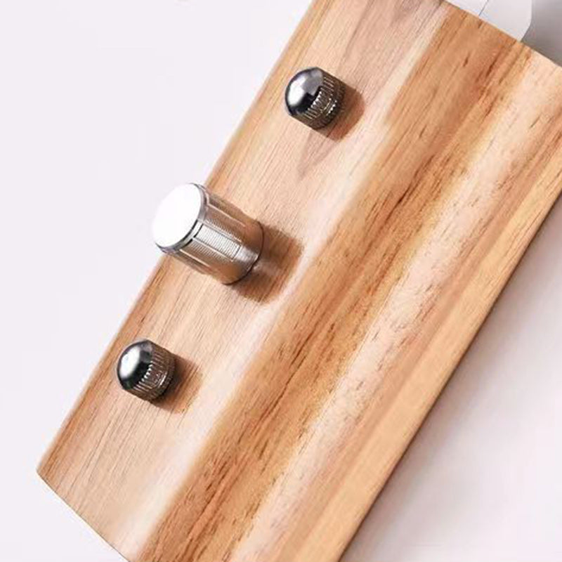 Drum Wood Glass Living Wall Lamp