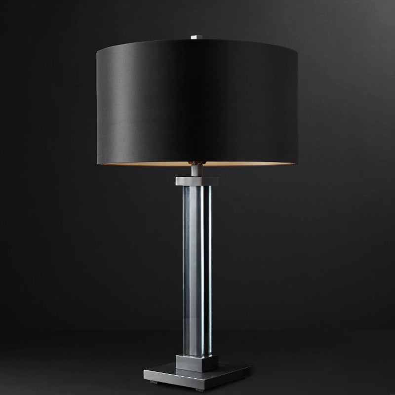 Cylinder Copper Fabric Living Table Lamp