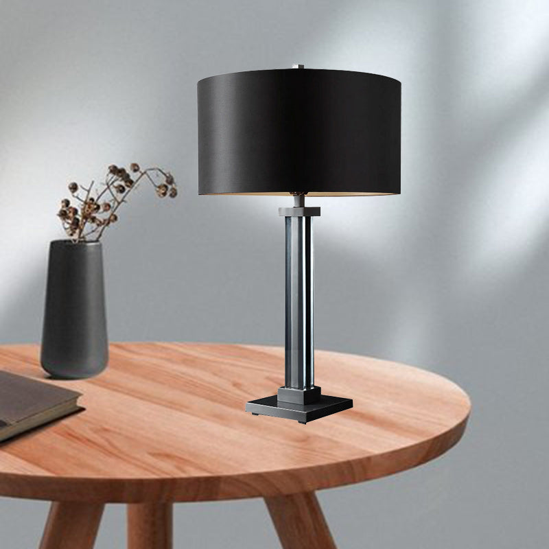 Cylinder Copper Fabric Living Table Lamp