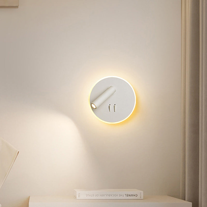 Round Iron PVC Living Wall Lamp