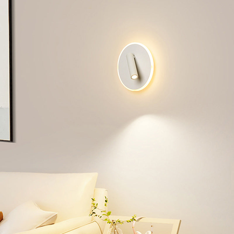 Round Iron PVC Living Wall Lamp