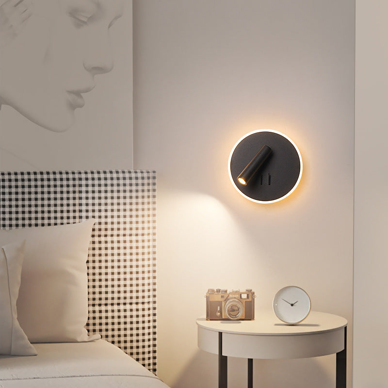 Round Iron PVC Living Wall Lamp