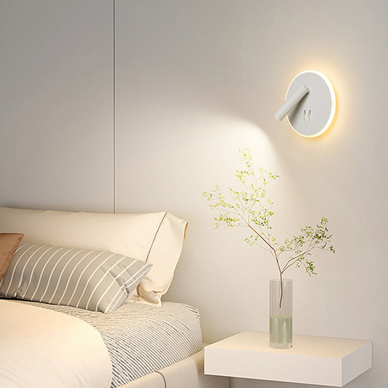 Round Iron PVC Living Wall Lamp