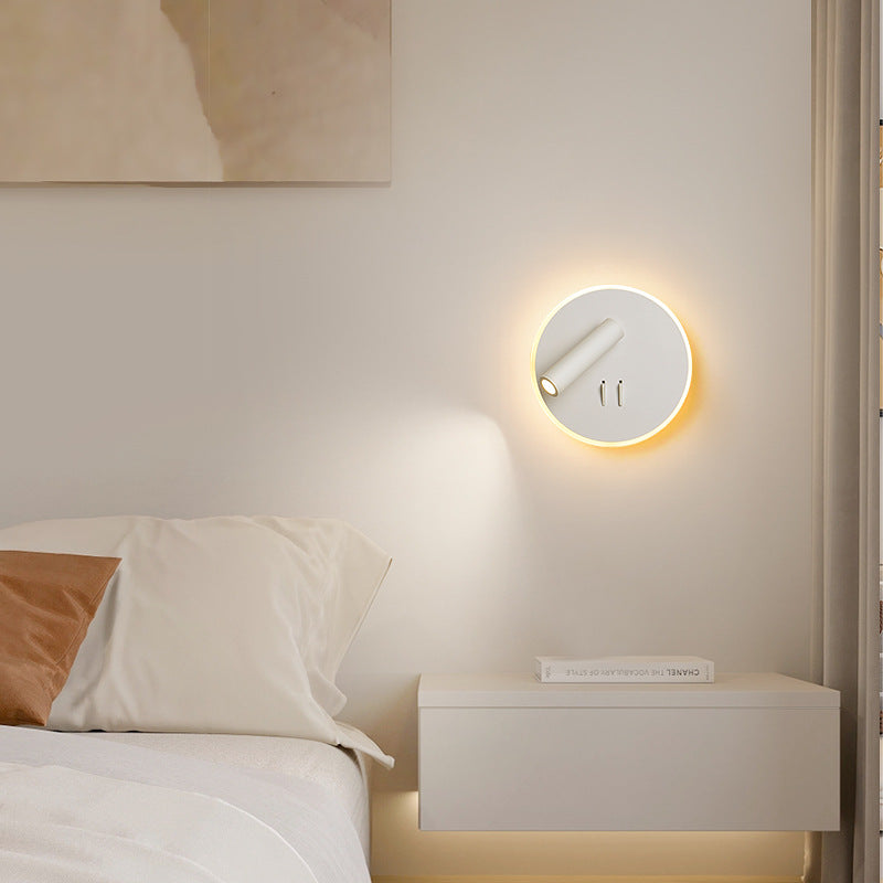 Round Iron PVC Living Wall Lamp