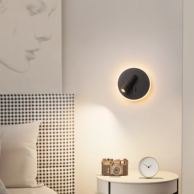 Round Iron PVC Living Wall Lamp