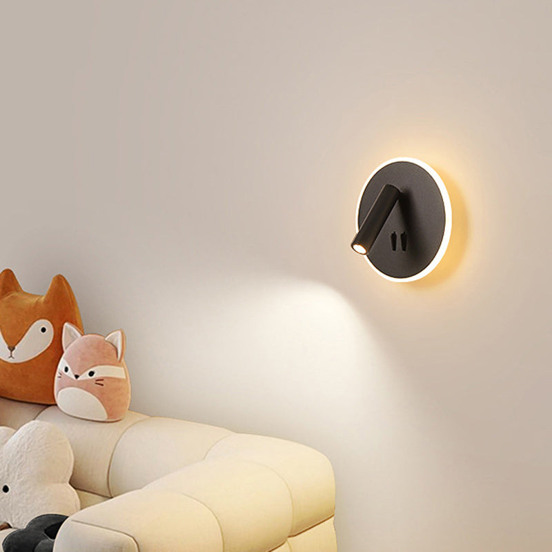 Round Iron PVC Living Wall Lamp