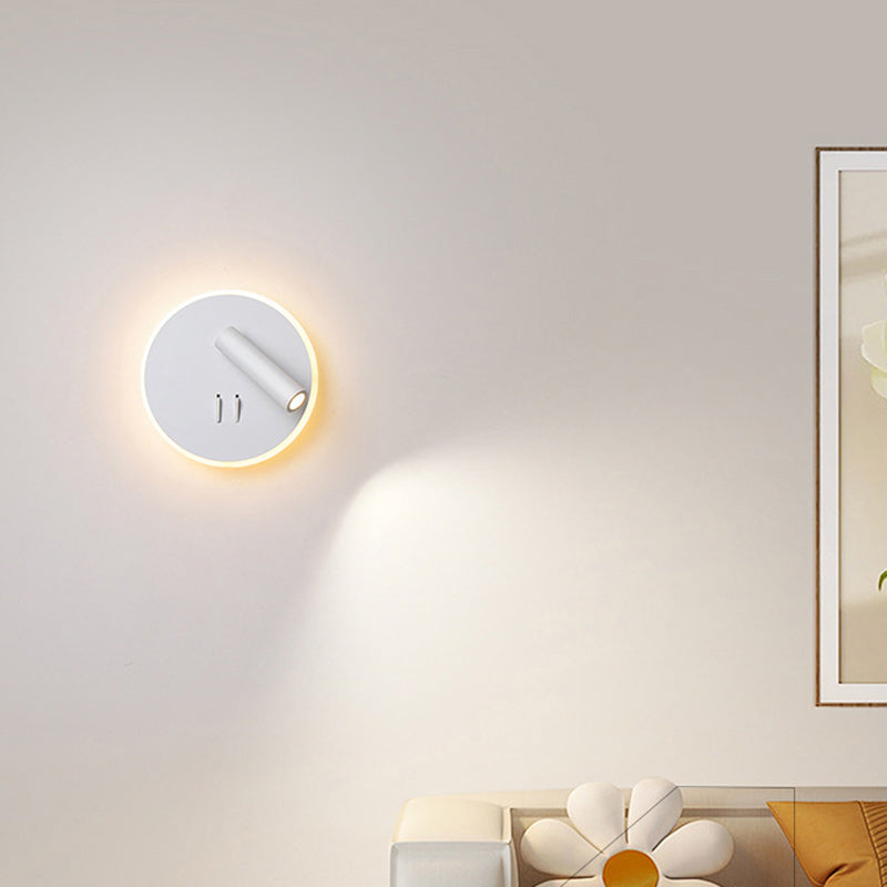 Round Iron PVC Living Wall Lamp