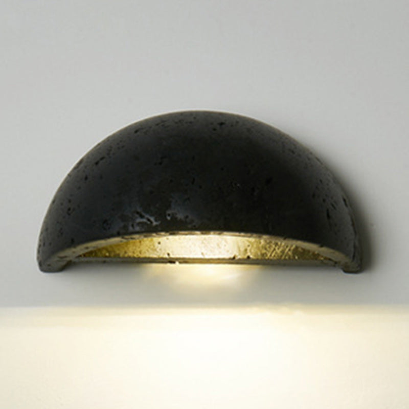 Semicircle Stone Living Room Wall Lamp