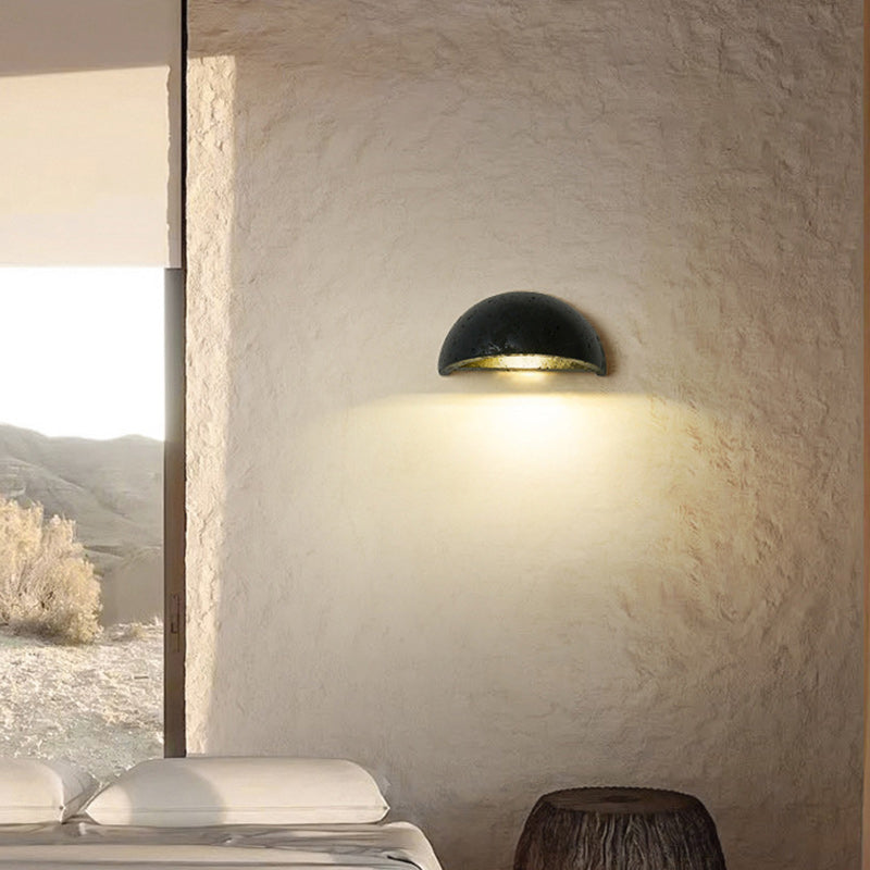 Semicircle Stone Living Room Wall Lamp