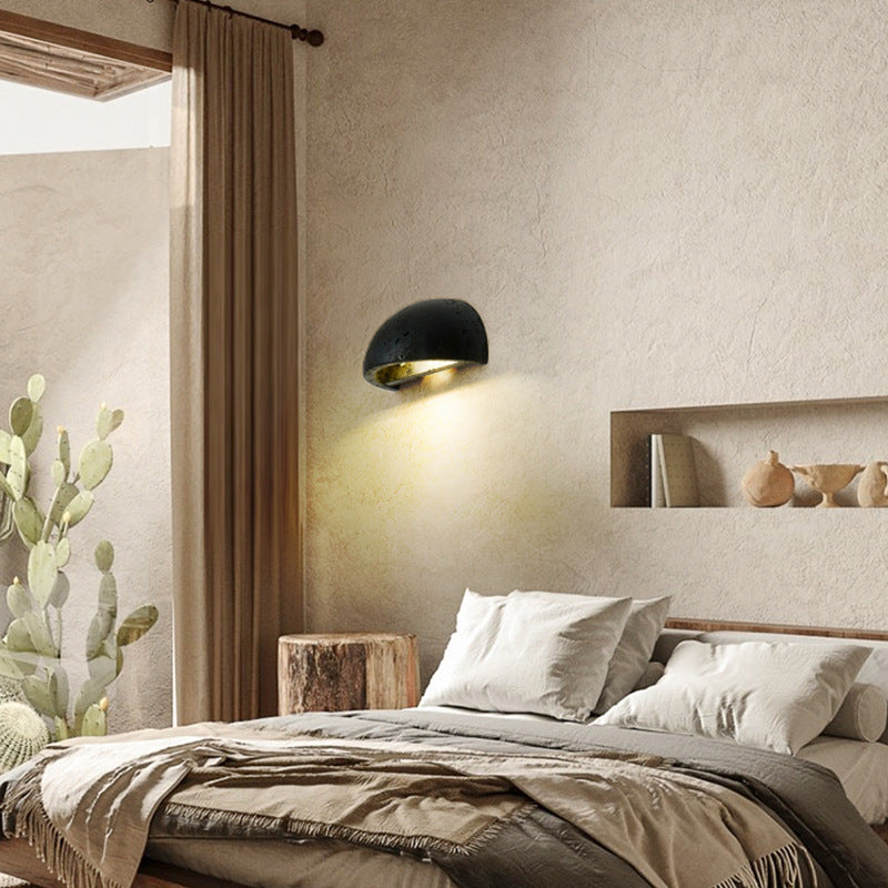 Semicircle Stone Living Room Wall Lamp